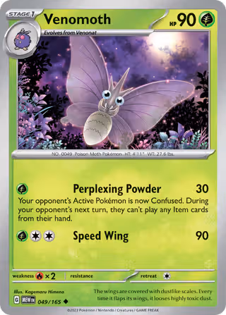 Venomoth 49/165 Pokemon card