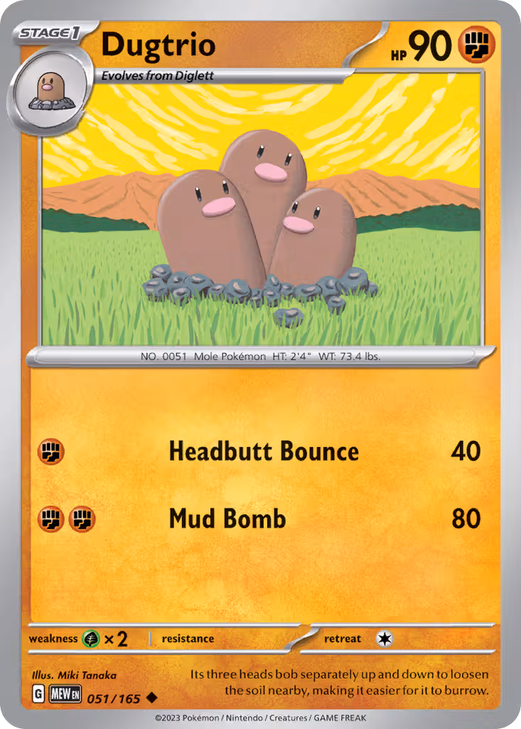 Dugtrio 51/165 Pokemon card