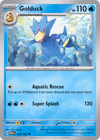 Golduck 55/165 Pokemon card