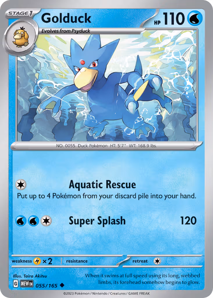 Golduck 55/165 Pokemon card