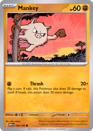 Mankey 56/165 Pokemon card