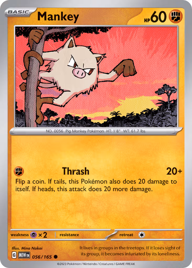 Mankey 56/165 Pokemon card