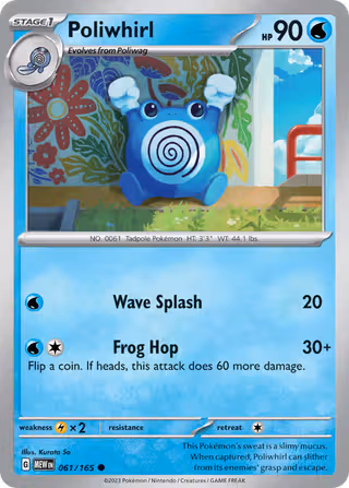 Poliwhirl 61/165 Pokemon card