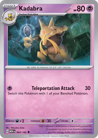 Kadabra 64/165 Pokemon card