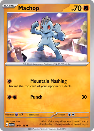 Machop 66/165 Pokemon card