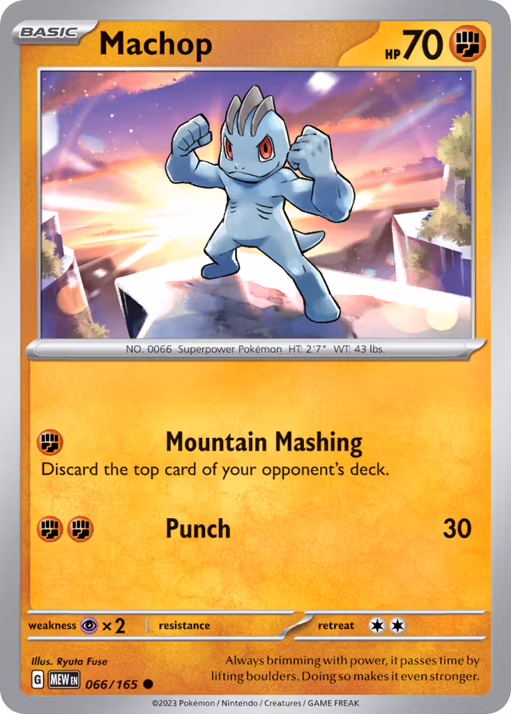 Machop 66/165 Pokemon card