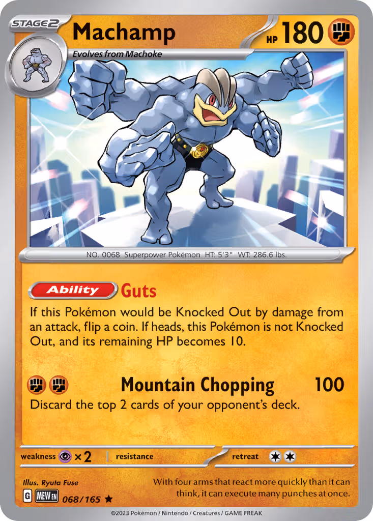 Machamp 68/165 Pokemon card
