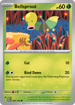 Bellsprout 69/165 Pokemon card