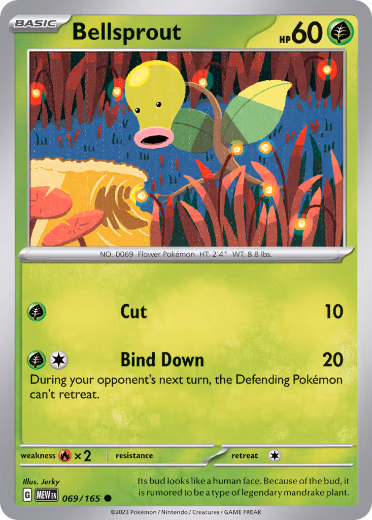 Bellsprout 69/165 Pokemon card
