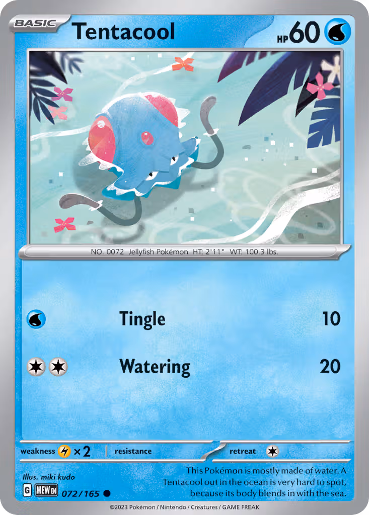 Tentacool 72/165 Pokemon card