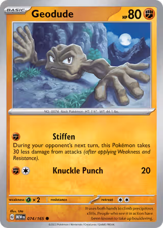 Geodude 74/165 Pokemon card