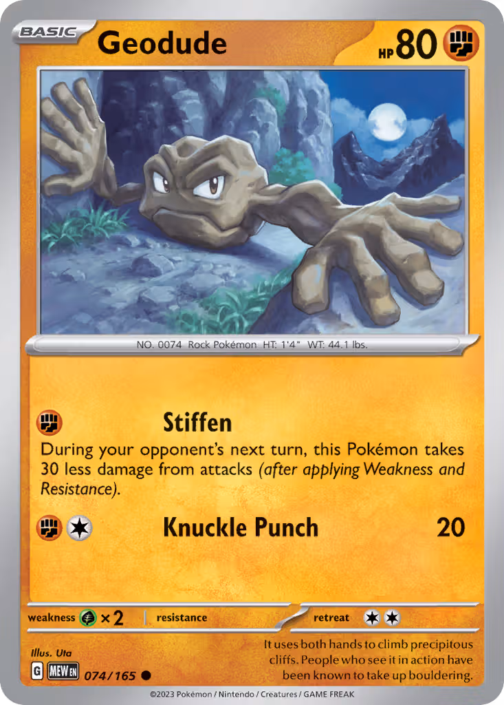 Geodude 74/165 Pokemon card