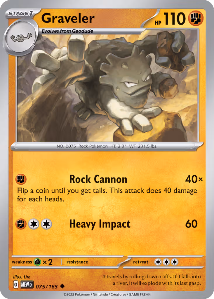 Graveler 75/165 Pokemon card