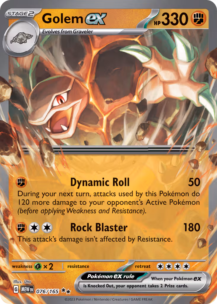 Golem ex 76/165 Pokemon card