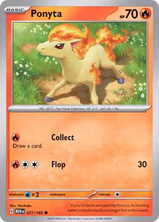 Ponyta 77/165 Pokemon card