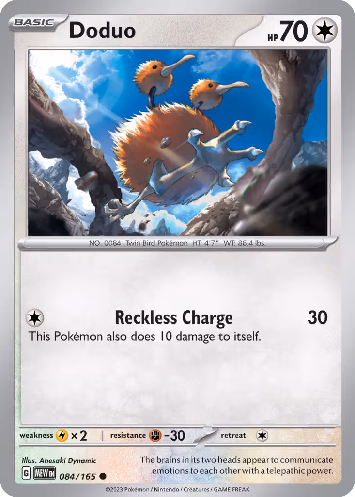Doduo 84/165 Pokemon card