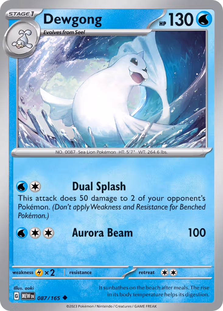 Dewgong 87/165 Pokemon card