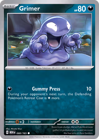 Grimer 88/165 Pokemon card