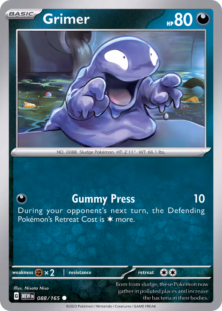 Grimer 88/165 Pokemon card
