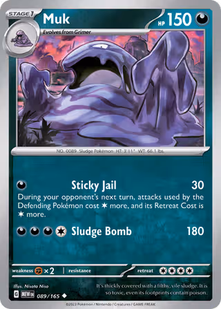 Muk 89/165 Pokemon card