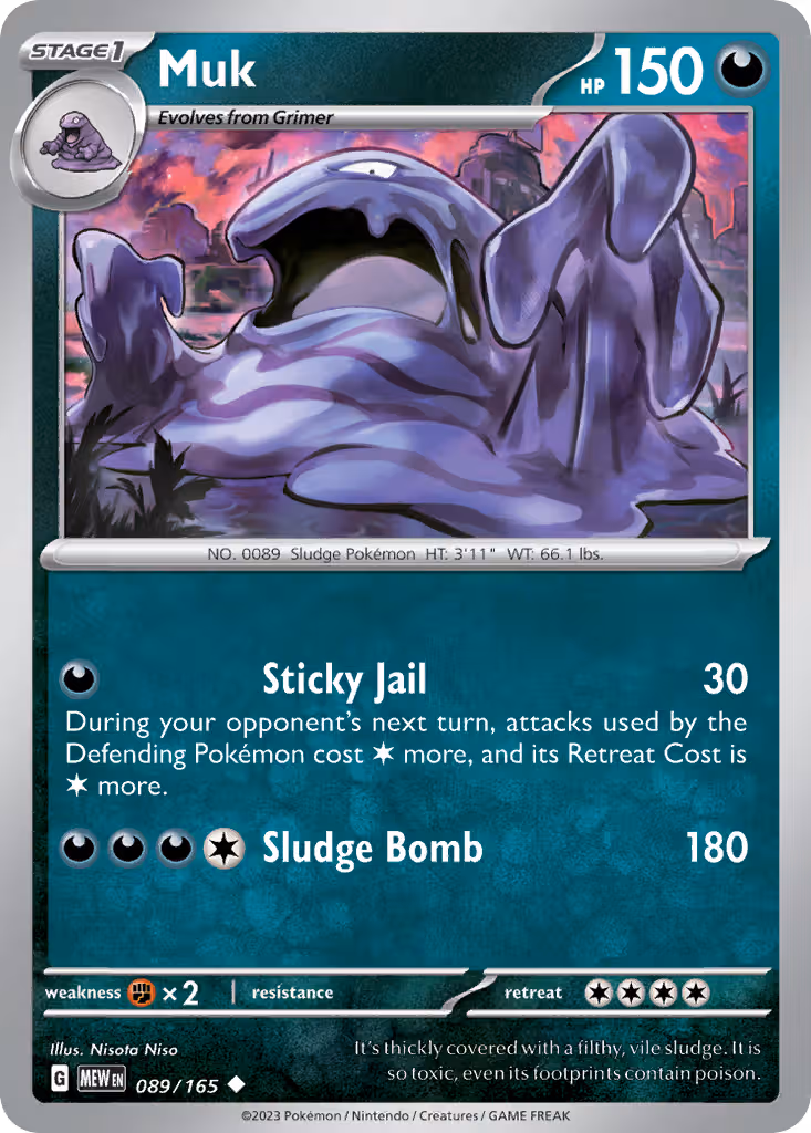 Muk 89/165 Pokemon card