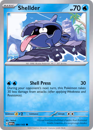 Shellder 90/165 Pokemon card