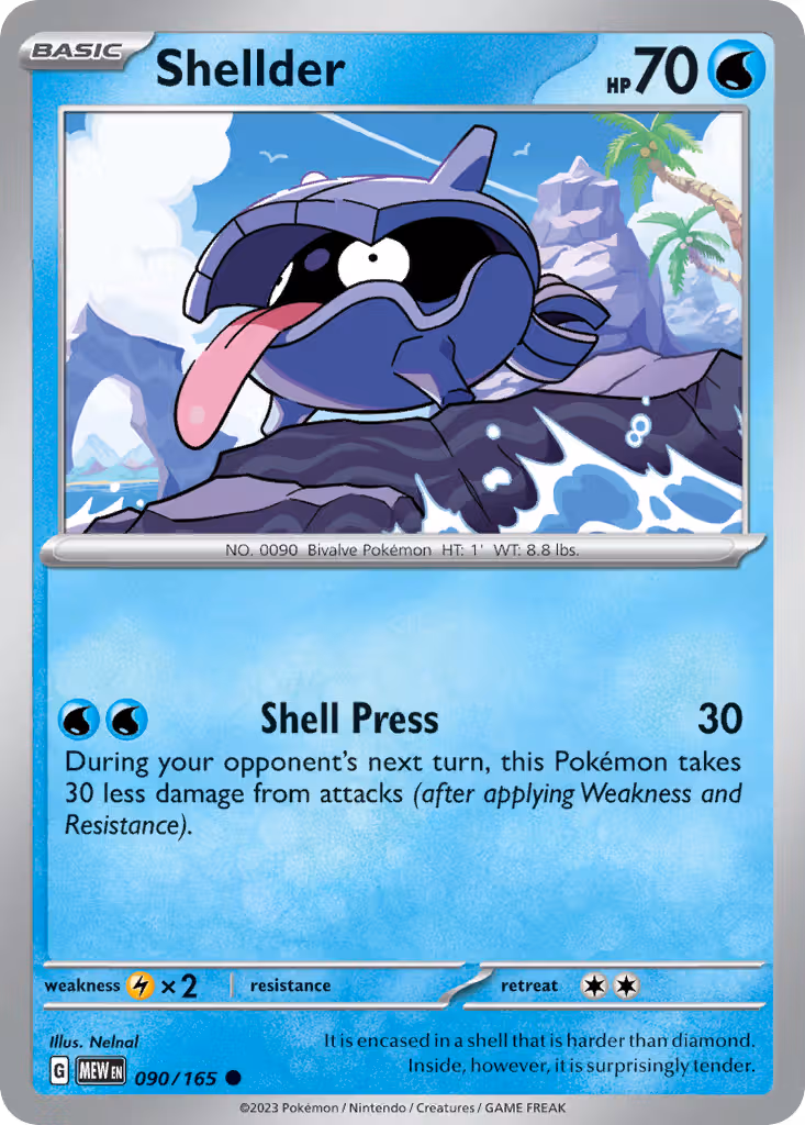 Shellder 90/165 Pokemon card