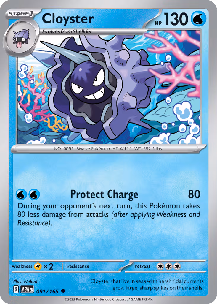 Cloyster 91/165 Pokemon card