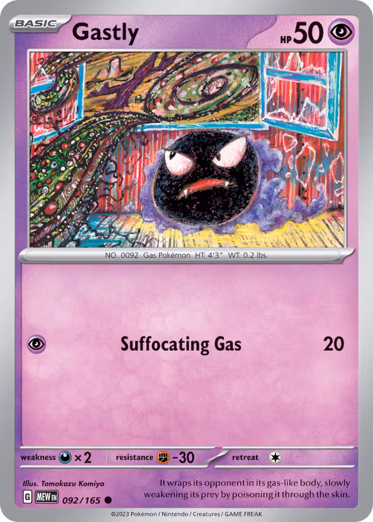 Gastly 92/165 Pokemon card
