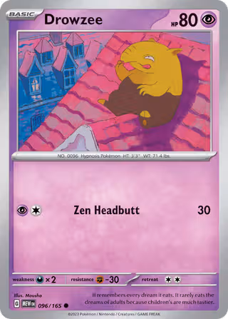 Drowzee 96/165 Pokemon card