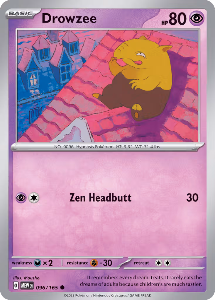 Drowzee 96/165 Pokemon card