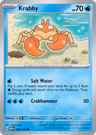 Krabby 98/165 Pokemon card