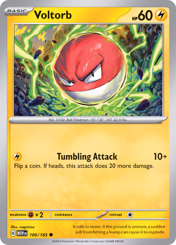 Voltorb 100/165 Pokemon card