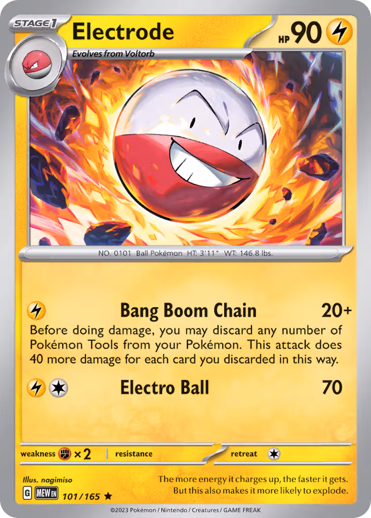 Electrode 101/165 Pokemon card
