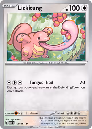 Lickitung 108/165 Pokemon card