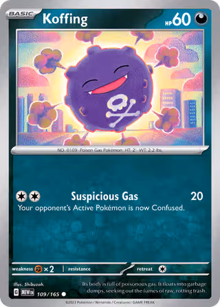 Koffing 109/165 Pokemon card