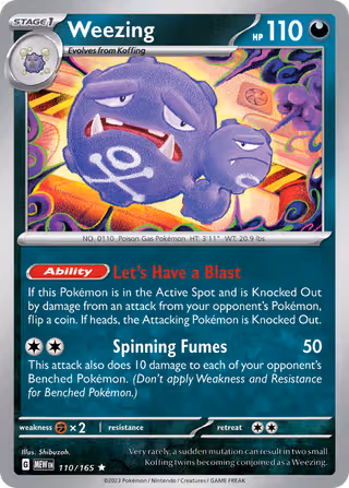 Weezing 110/165 Pokemon card
