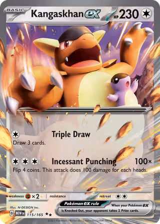 Kangaskhan ex 115/165 Pokemon card