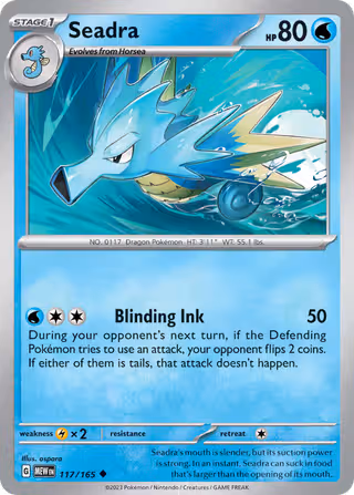 Seadra 117/165 Pokemon card