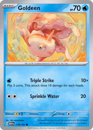 Goldeen 118/165 Pokemon card