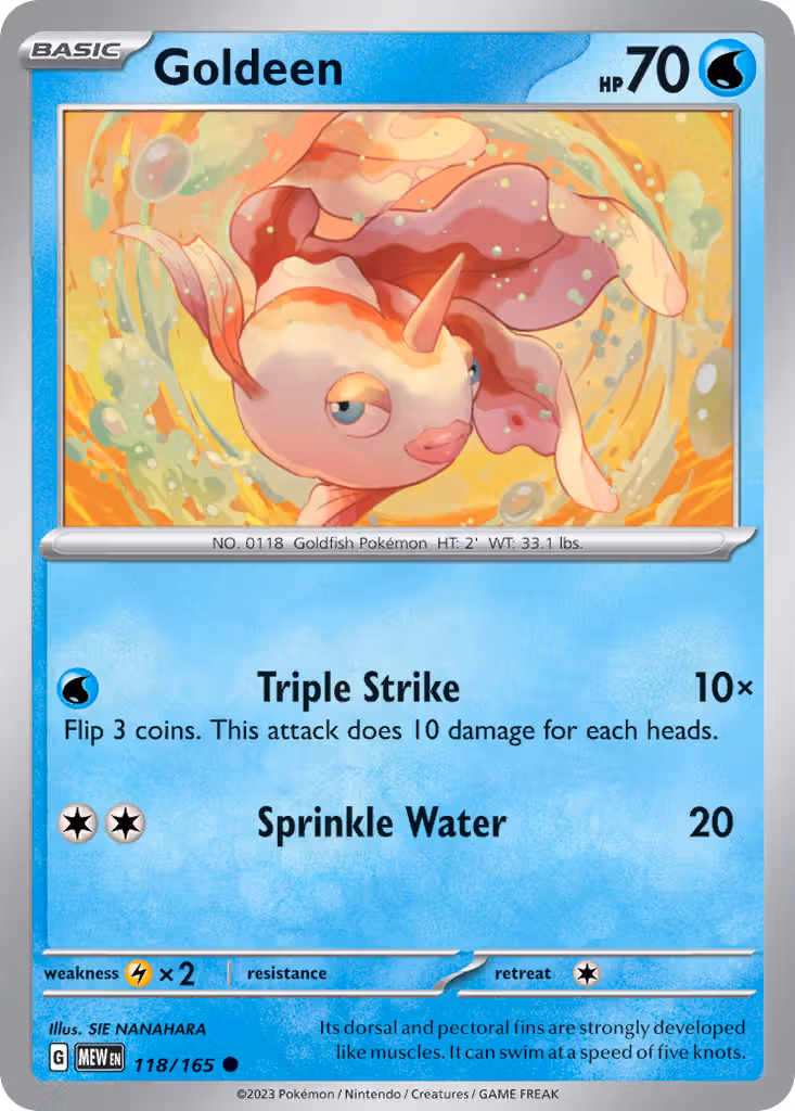 Goldeen 118/165 Pokemon card