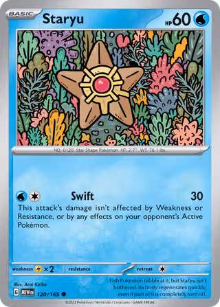 Staryu 120/165 Pokemon card
