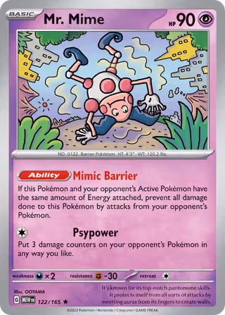 Mr. Mime 122/165 Pokemon card