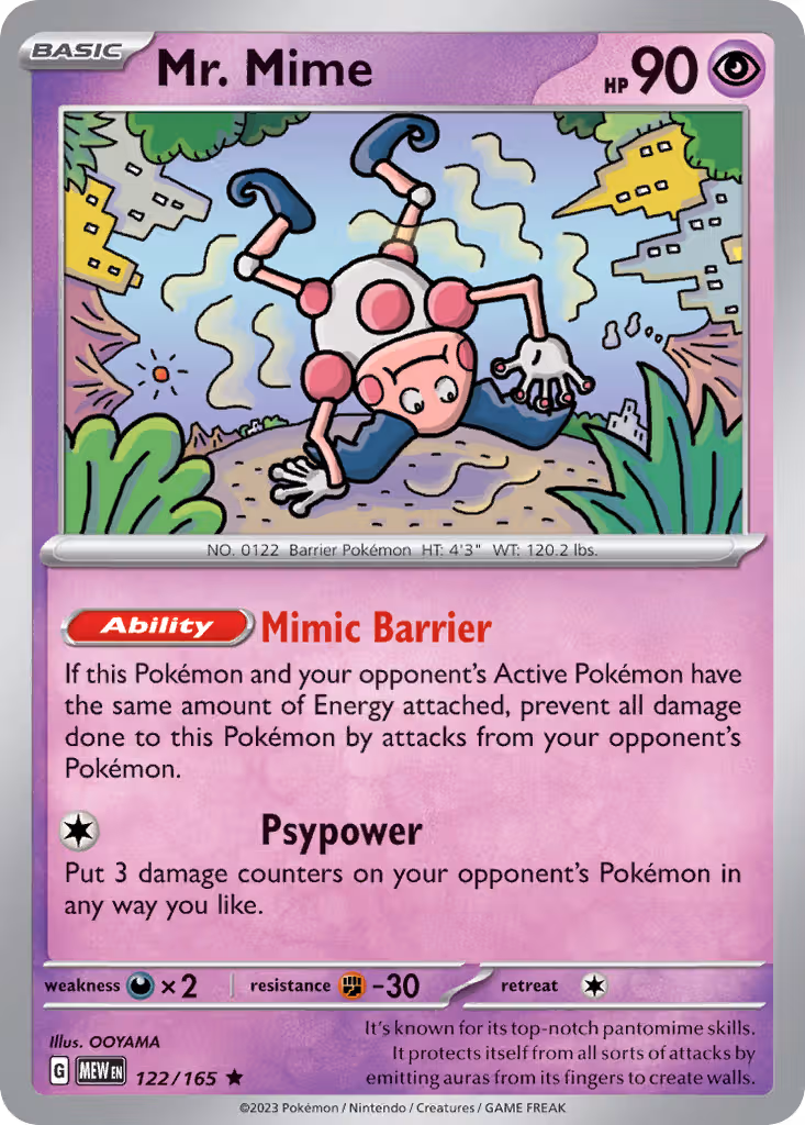 Mr. Mime 122/165 Pokemon card
