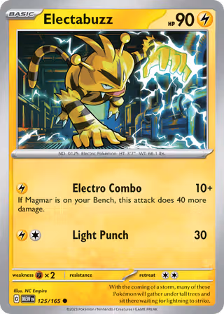 Electabuzz 125/165 Pokemon card