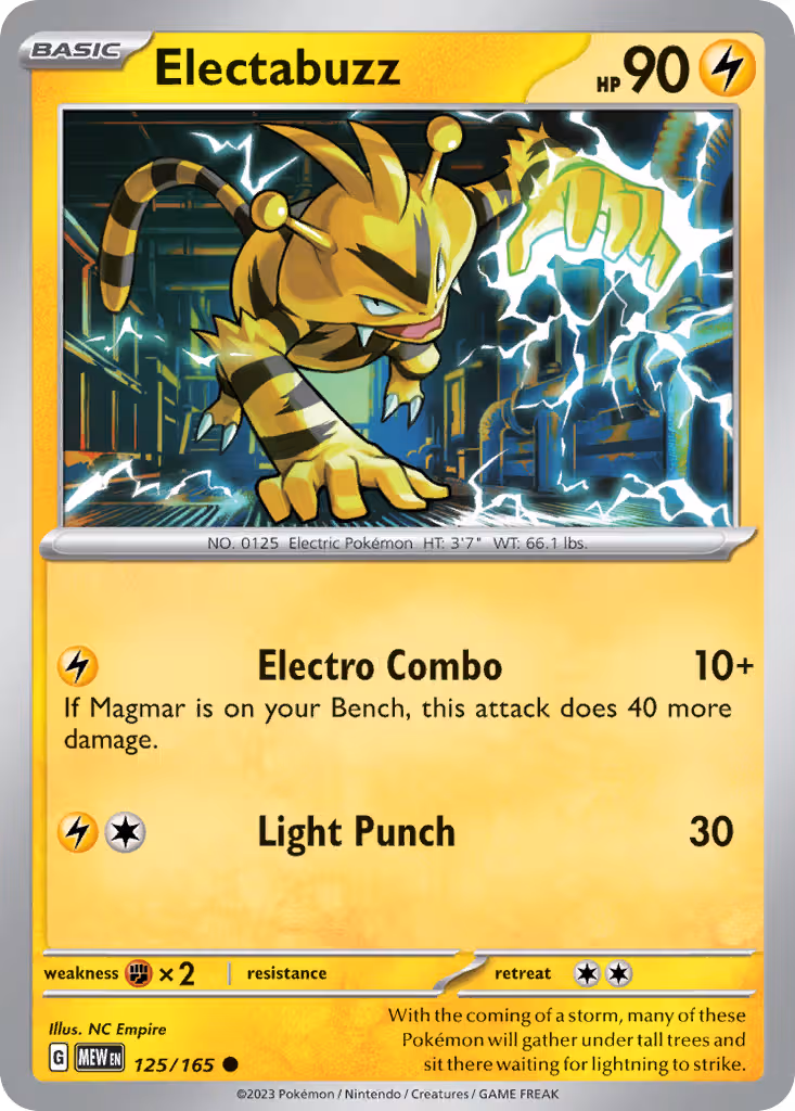 Electabuzz 125/165 Pokemon card