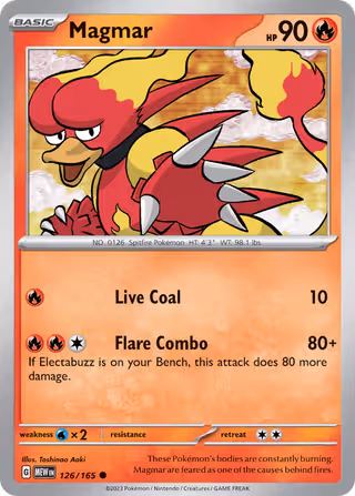 Magmar 126/165 Pokemon card