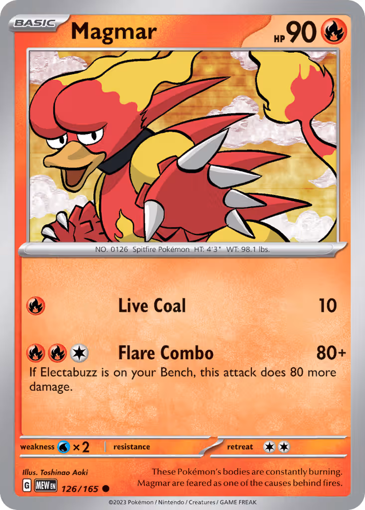Magmar 126/165 Pokemon card
