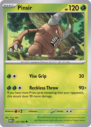 Pinsir 127/165 Pokemon card
