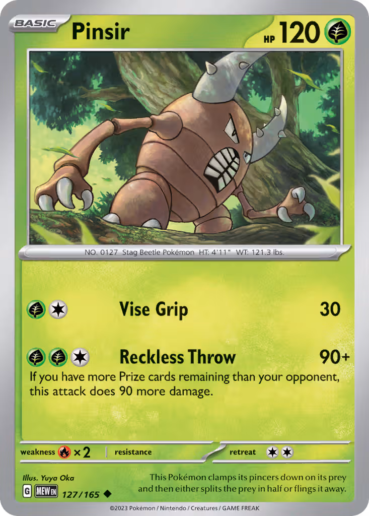 Pinsir 127/165 Pokemon card